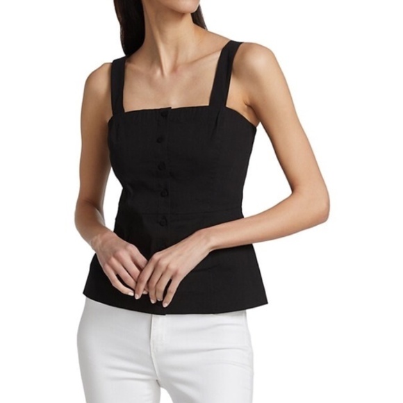 NWT Theory Kayleigh Cami Black Linen Tank Top - Picture 1 of 11